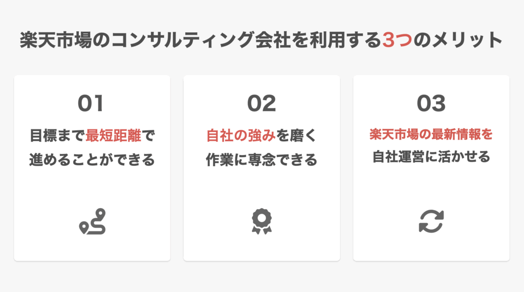 楽天市場のコンサルティング会社を利用する3つのメリット