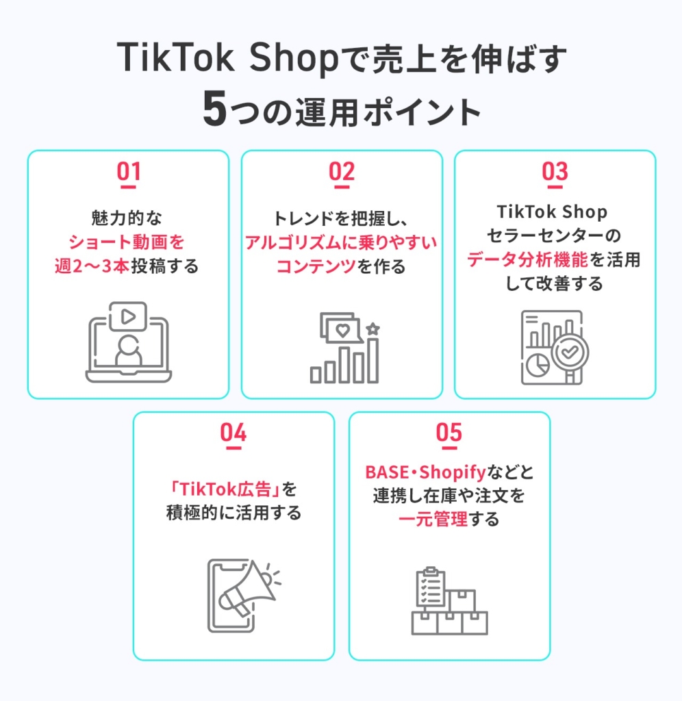TikTok Shopで売上を伸ばす5つの運用ポイント