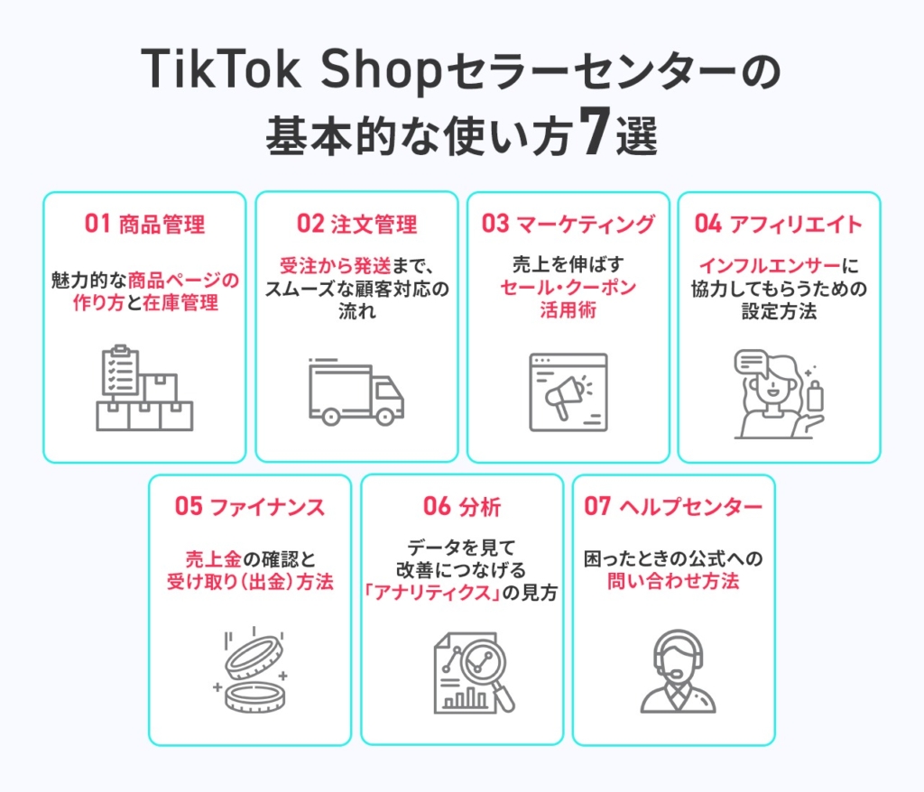 TikTok Shop セラーセンターの基本的な使い方7選
