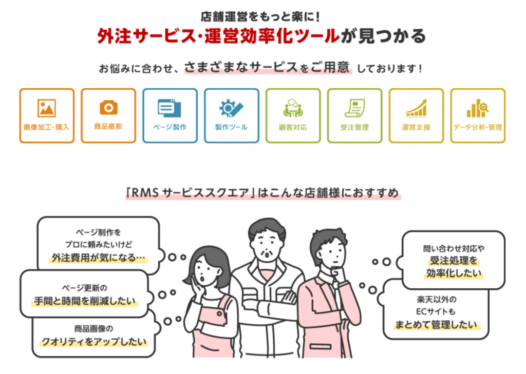 楽天RMSを自社運営する際に便利な「RMSサービススクエア」